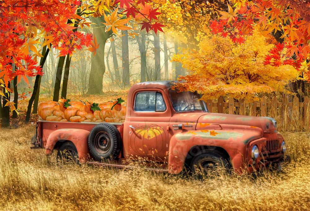 Kate toile de fond Camion de citrouille d'automne