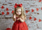 Katebackdrop£ºKate white brick wall with red hearts Valentine's Day Backdrop for Photography designed by Jerry_Sina