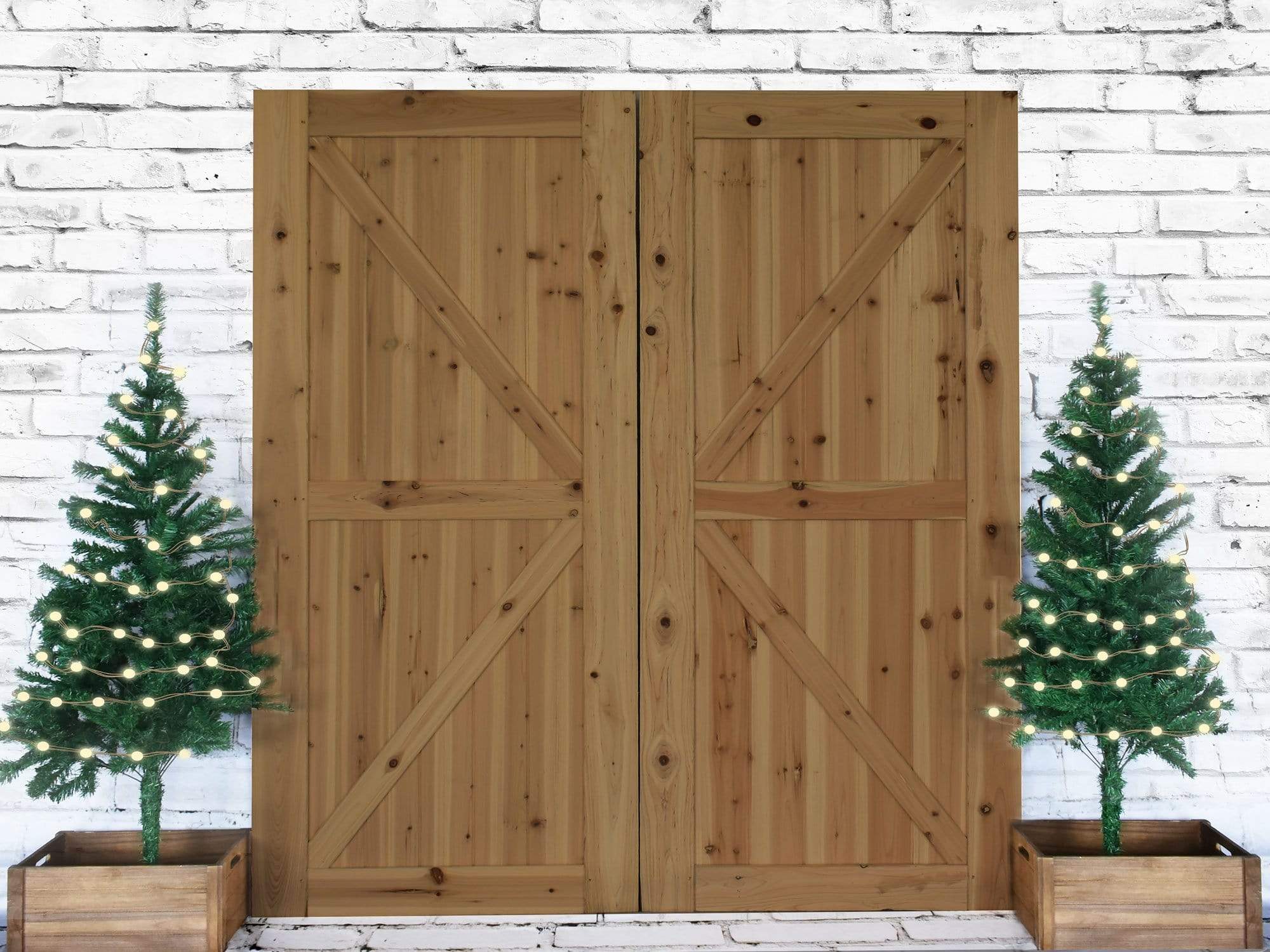 Katebackdrop£ºKate Christmas Dark Barn Door Backdrop Designed By Jerry_Sina