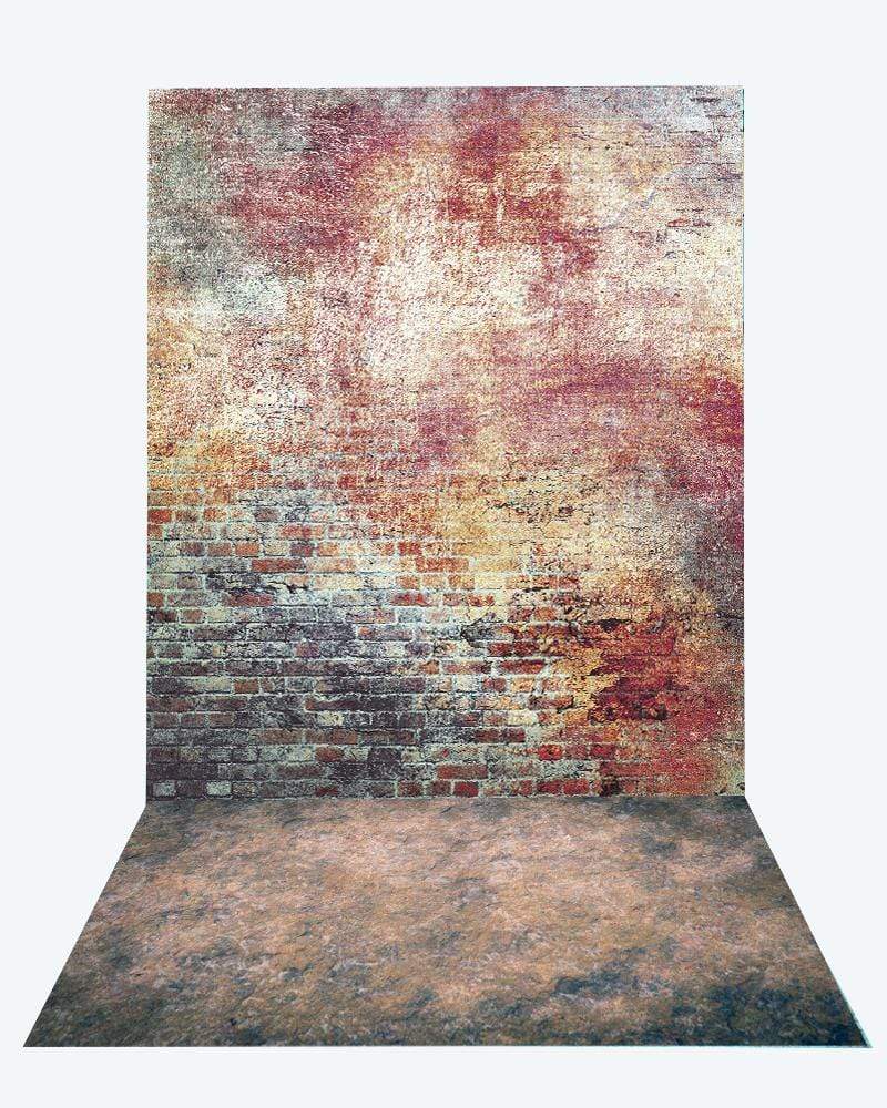 Katebackdrop隆锚oKate Retro Brick backdrop + texture stone floor mat