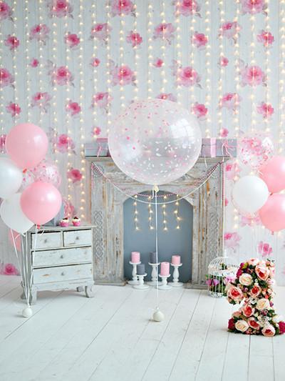 Katebackdrop拢潞Kate Photography Backdrop Lights Wall Balloons Babies Birthday Backgrounds For Photgraphy