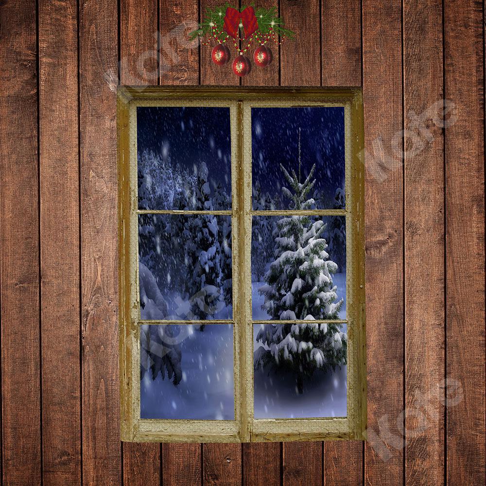 Kate Fenêtre Mur en bois Noël Toile de fond pour la photographie - Kate Backdrop FR