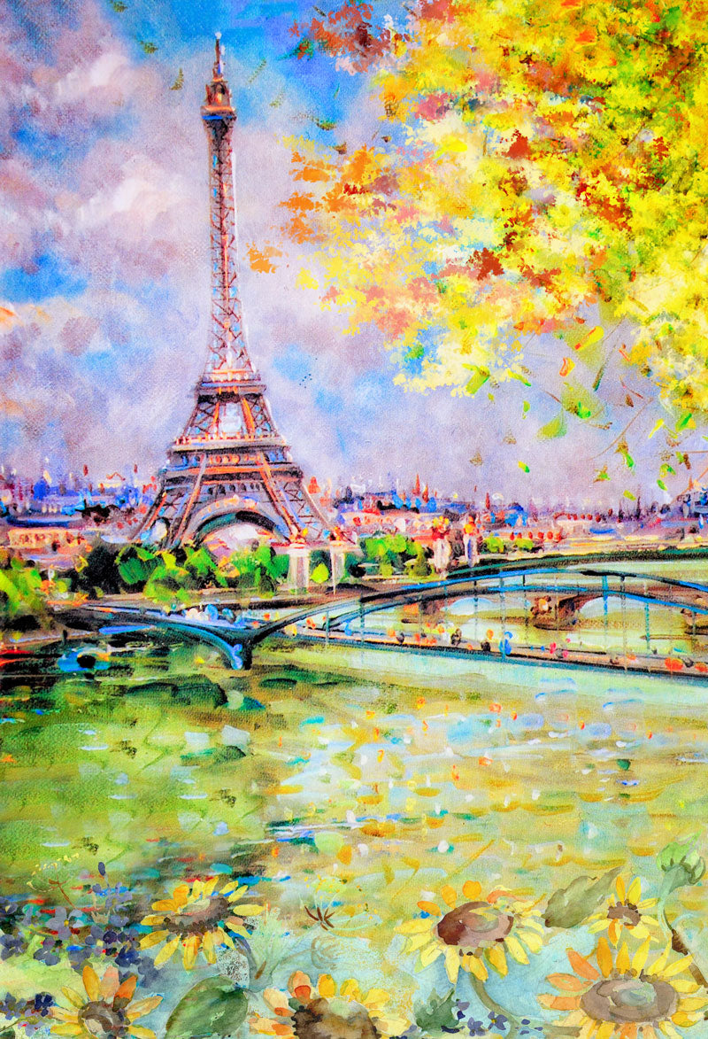 Kate Pont d'Iéna Peinture à l'huile de la fête nationale de la tour Eiffel pour les photographes toile de fond - Kate Backdrop FR