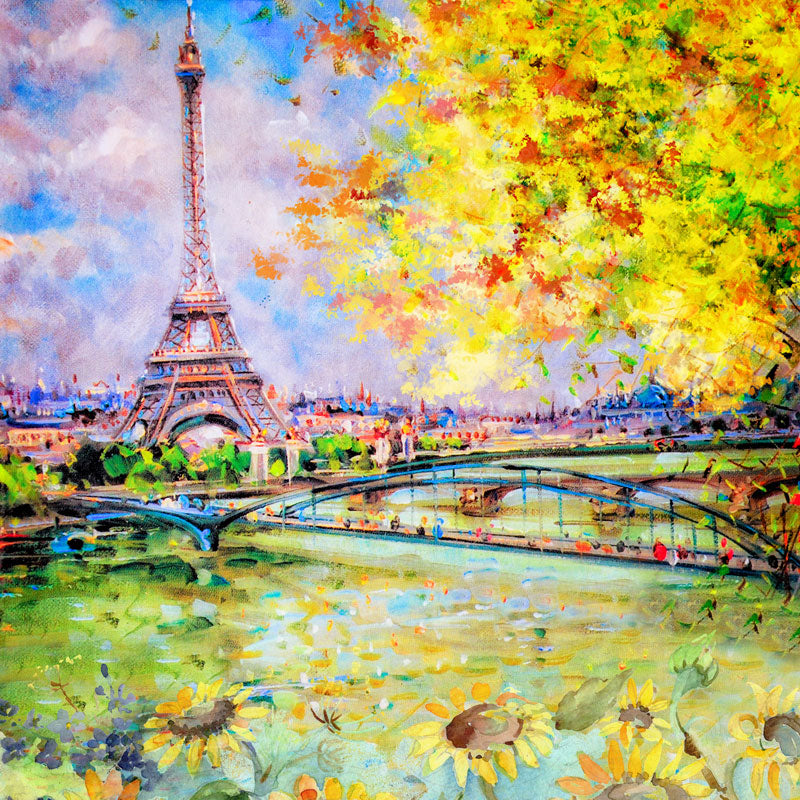 Kate Pont d'Iéna Peinture à l'huile de la fête nationale de la tour Eiffel pour les photographes toile de fond - Kate Backdrop FR