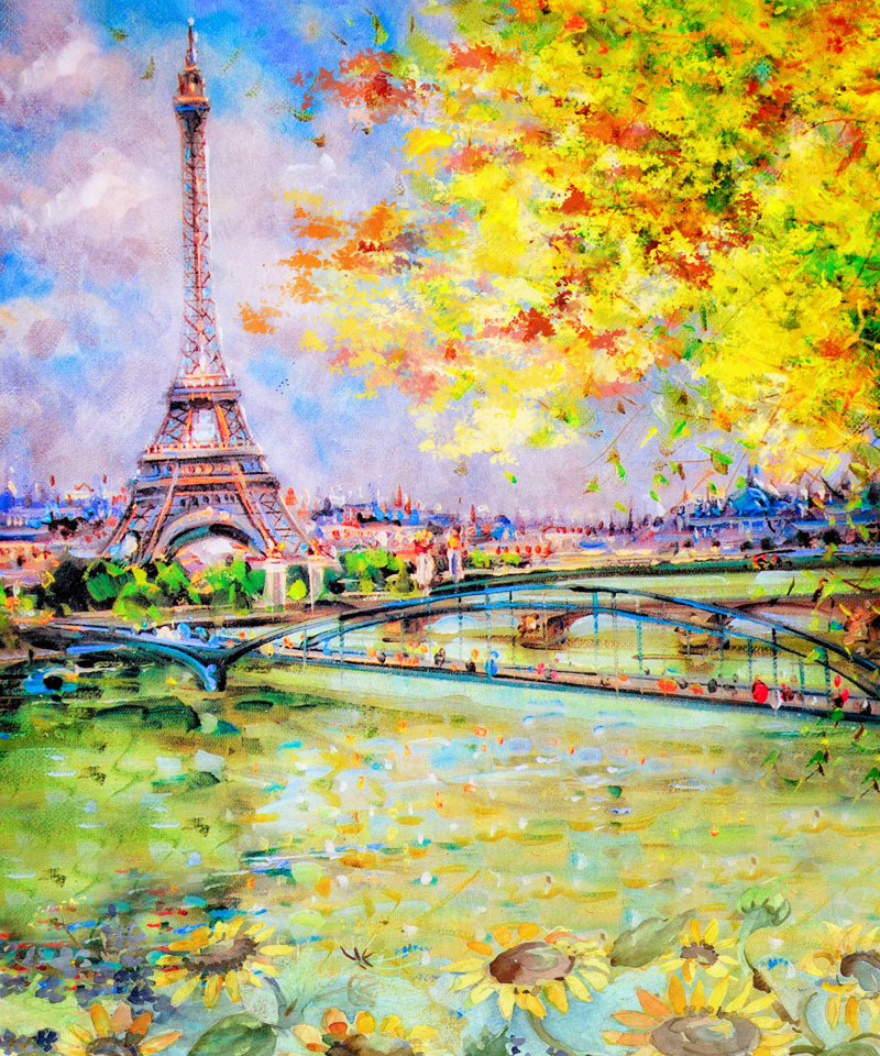 Kate Pont d'Iéna Peinture à l'huile de la fête nationale de la tour Eiffel pour les photographes toile de fond - Kate Backdrop FR