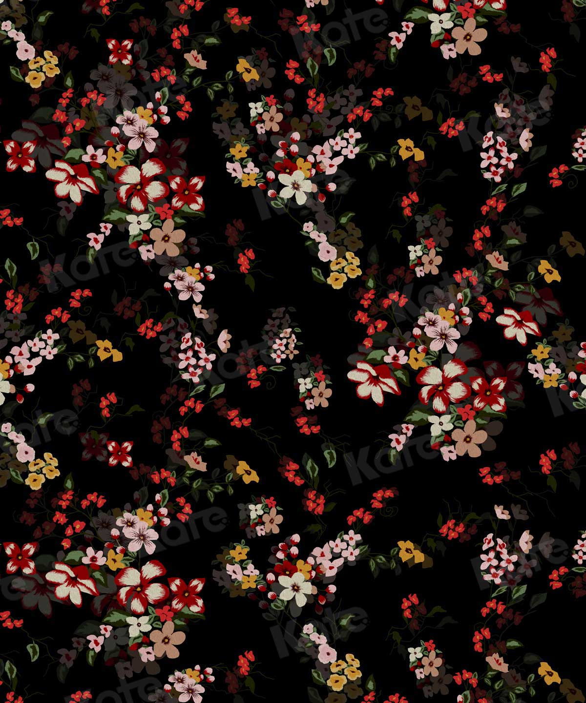 Kate Toile de fond de Fleur abstraite backdrop noire pour studio de photographe - Kate Backdrop FR