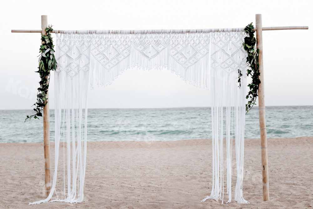 Kate Mariage Plage Mer Couleurs froides Toile de fond conçue par Chain Photographie - Kate Backdrop FR