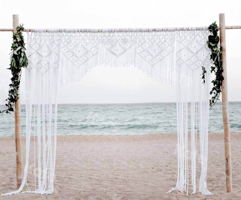 Kate Mariage Plage Mer Couleurs froides Toile de fond conçue par Chain Photographie - Kate Backdrop FR