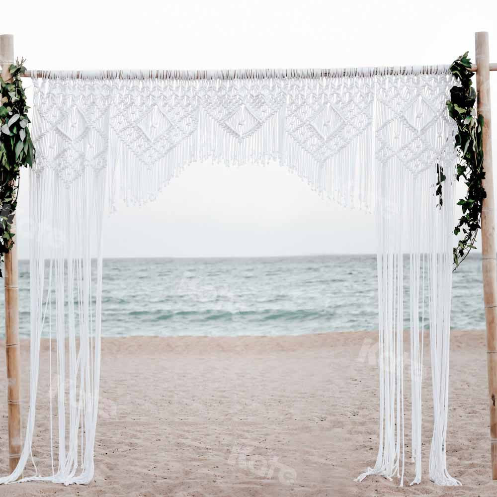 Kate Mariage Plage Mer Couleurs froides Toile de fond conçue par Chain Photographie - Kate Backdrop FR