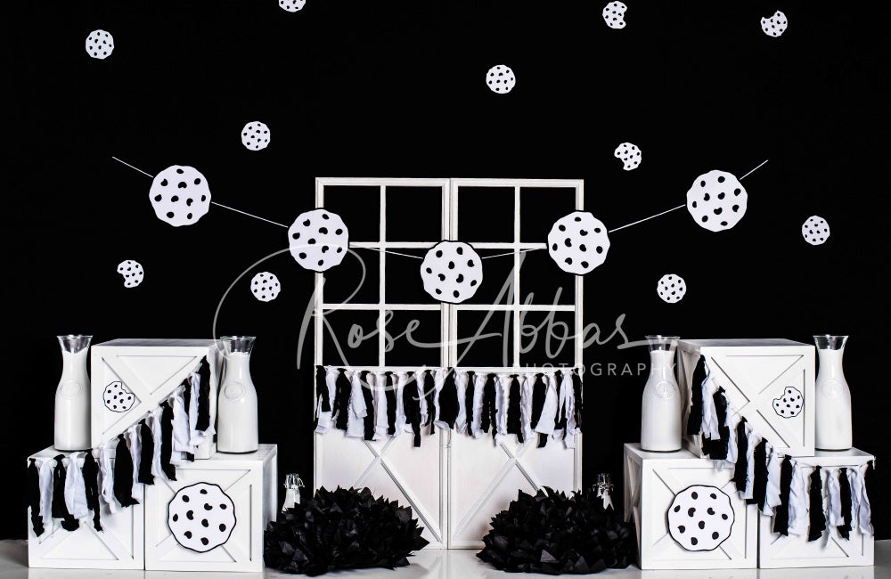 Kate Biscuits Blanc Noir Cake smash Toile de fond conçu par Rose Abbas