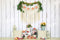 Kate Bohème Fleurs Planche en bois Blanc Toile de fond conçue par Emetselch - Kate Backdrop FR
