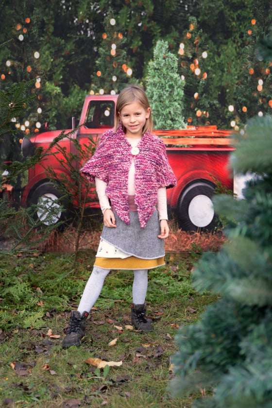 Kate Ferme d'arbre Camion Rouge Noël Toile de fond conçue par Pine Park Collection - Kate Backdrop FR
