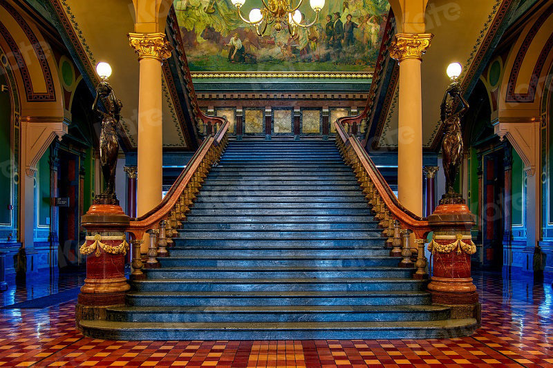Kate Bâtiment Classique Grand escalier Toile de fond pour la photographie