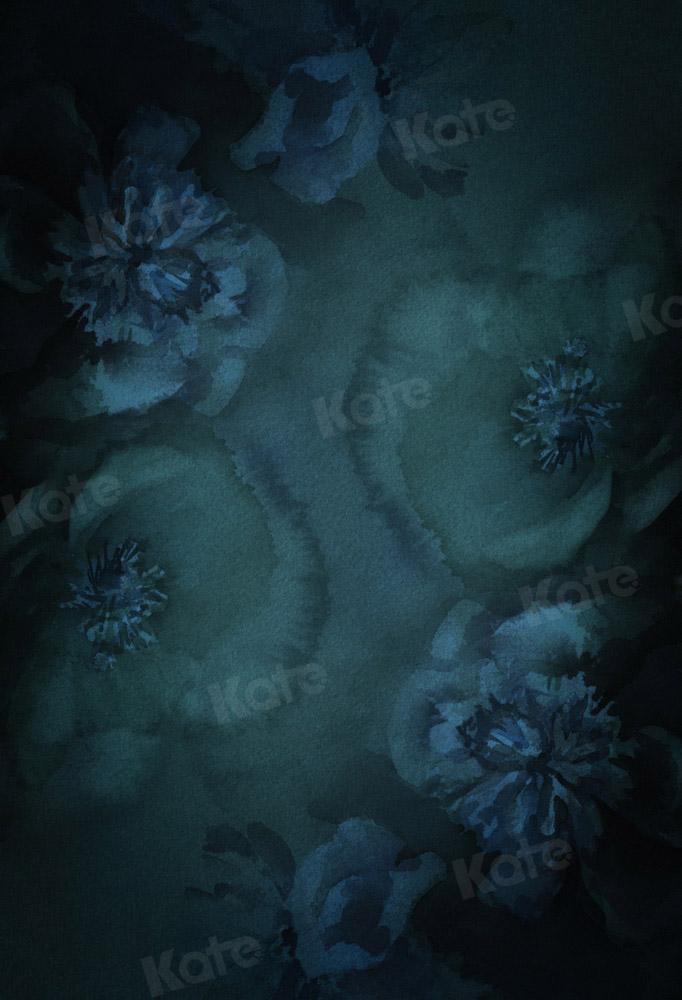 Kate toile de fond bleu-vert fleur d'art conçue par GQ