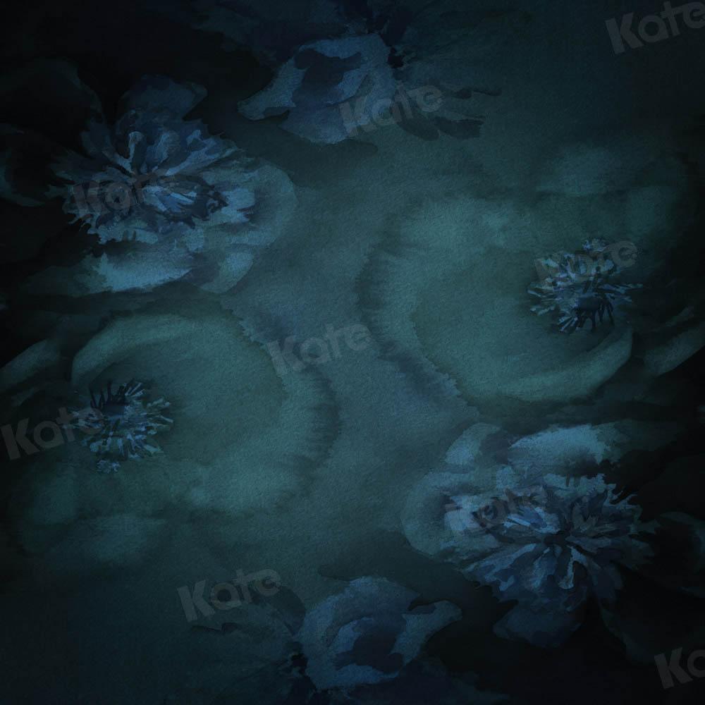 Kate toile de fond bleu-vert fleur d'art conçue par GQ - Kate Backdrop FR