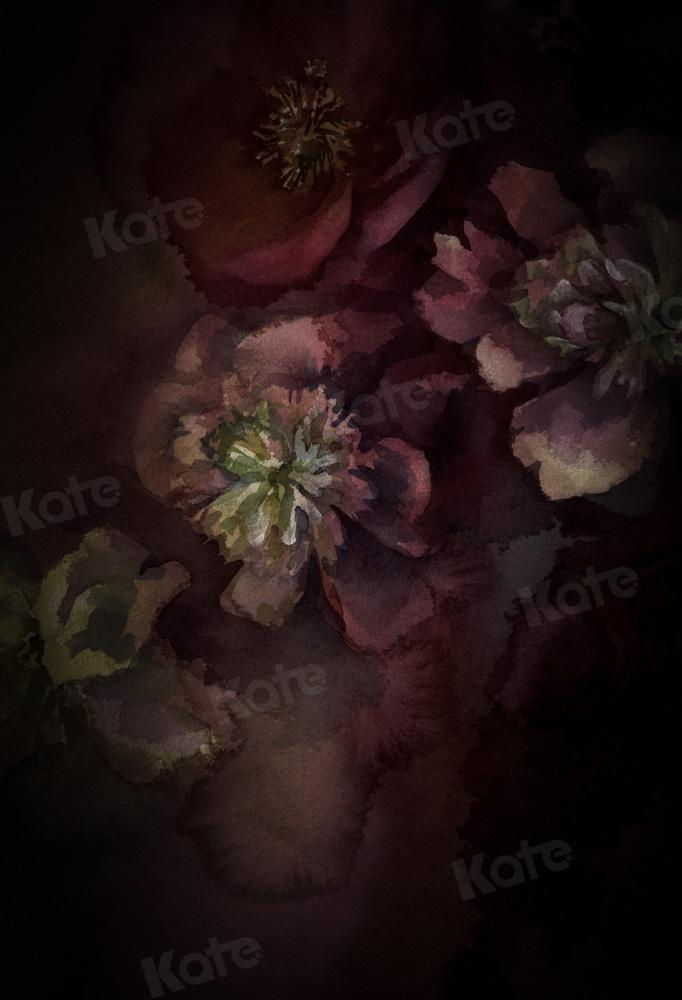 Kate Rose foncé Fleurs Beaux-arts Toile de fond conçue par GQ
