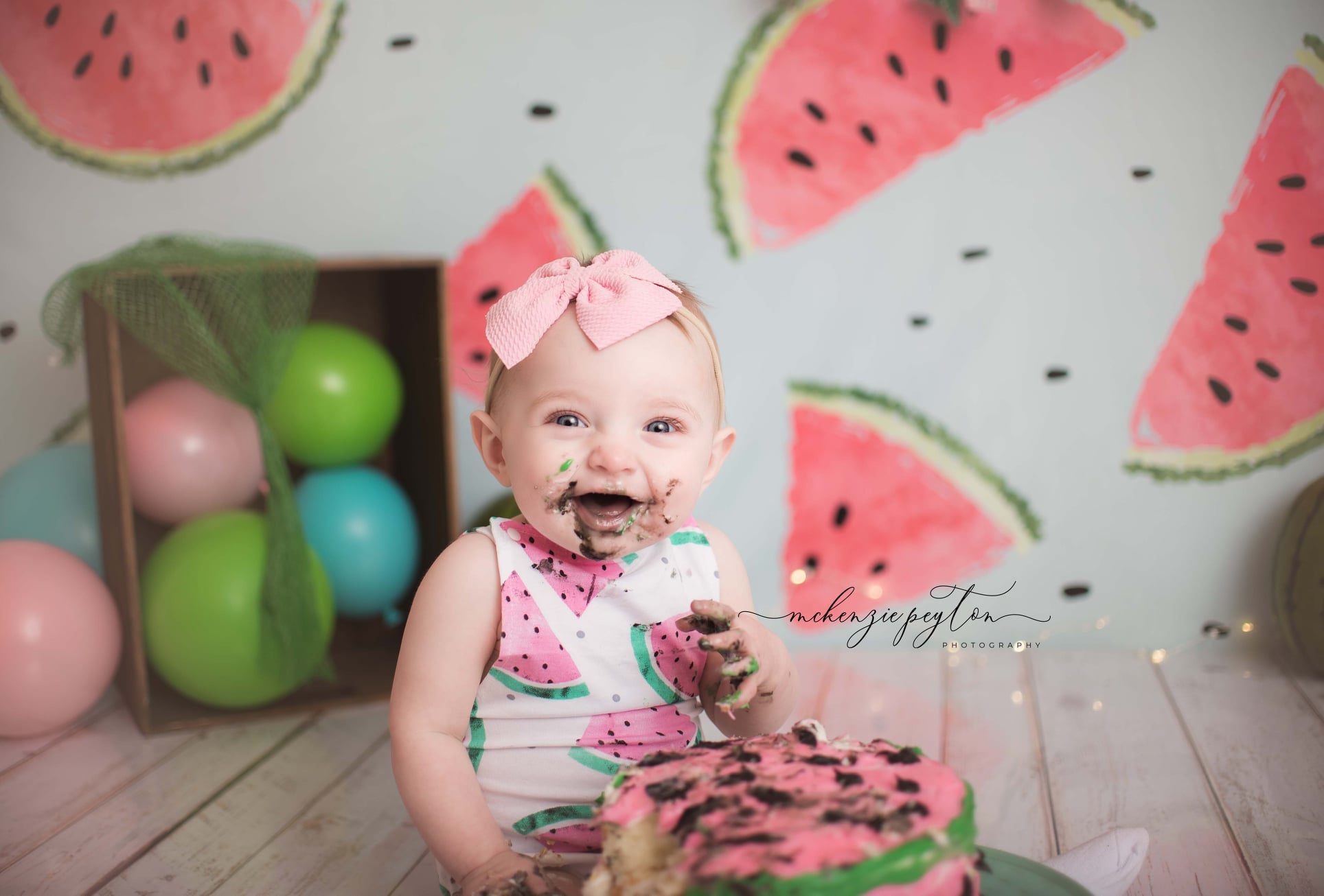 Kate Été Pastèque Cake smash Anniversaire Toile de fond pour la photographie - Kate Backdrop FR