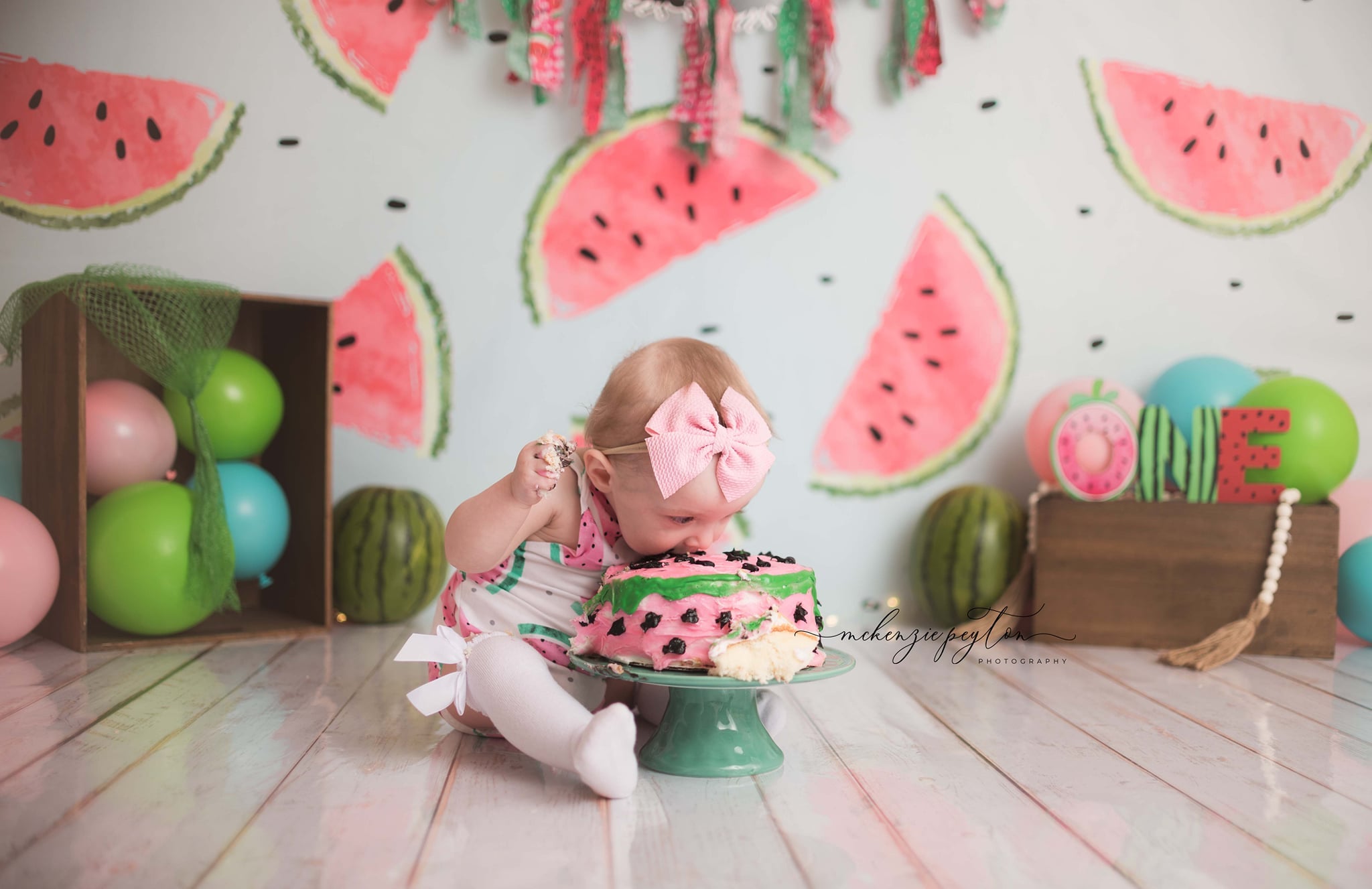 Kate Été Pastèque Cake smash Anniversaire Toile de fond pour la photographie - Kate Backdrop FR