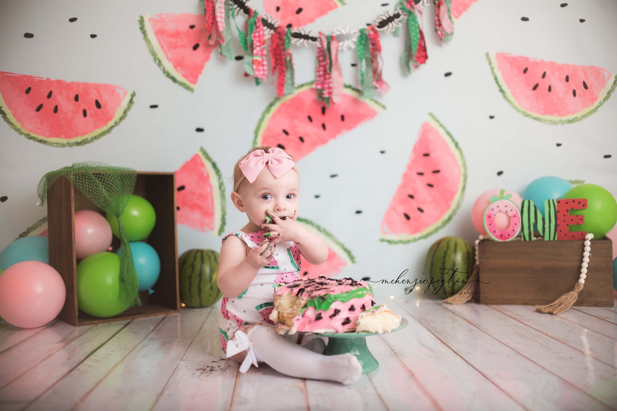 Kate Été Pastèque Cake smash Anniversaire Toile de fond pour la photographie - Kate Backdrop FR