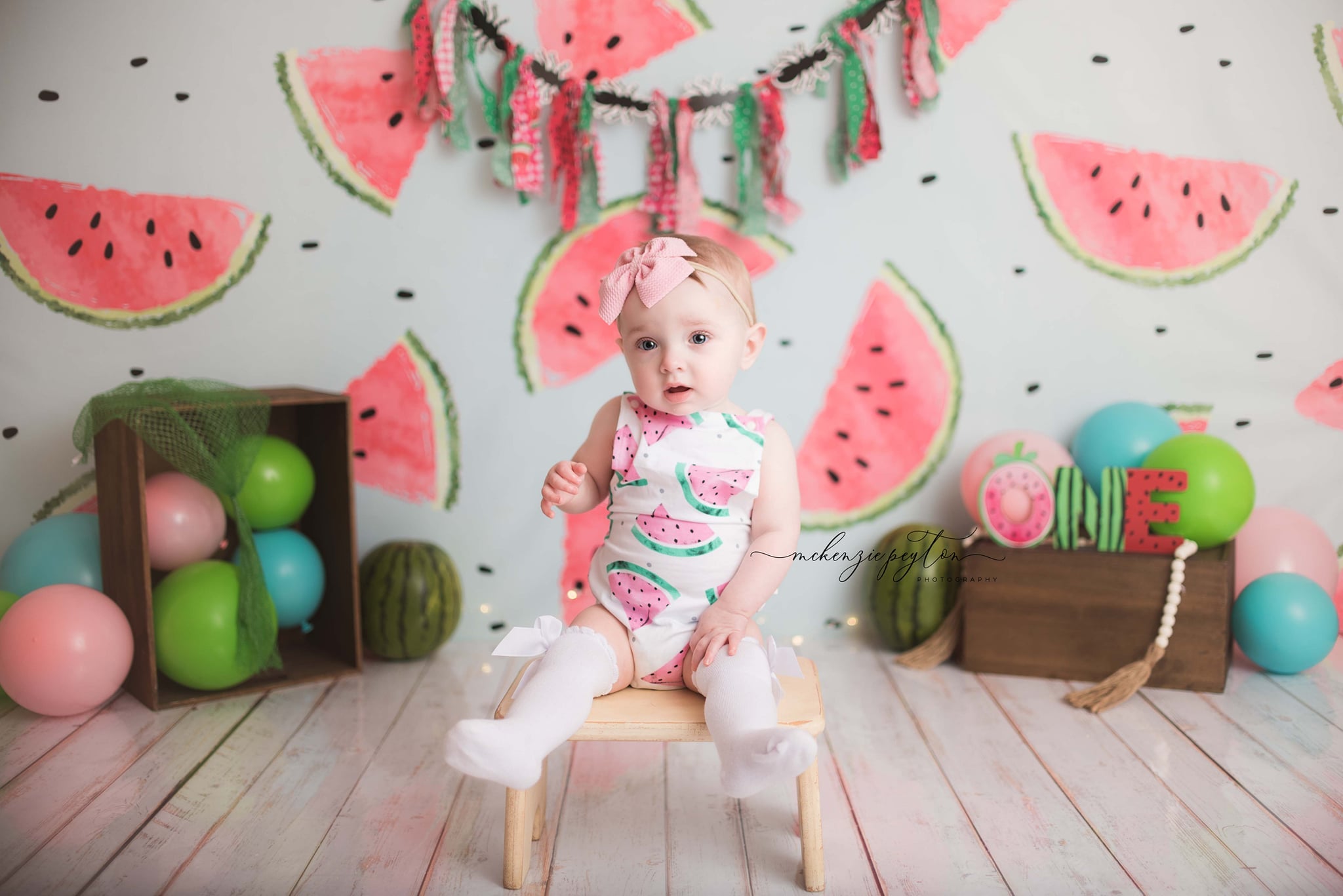 Kate Été Pastèque Cake smash Anniversaire Toile de fond pour la photographie - Kate Backdrop FR