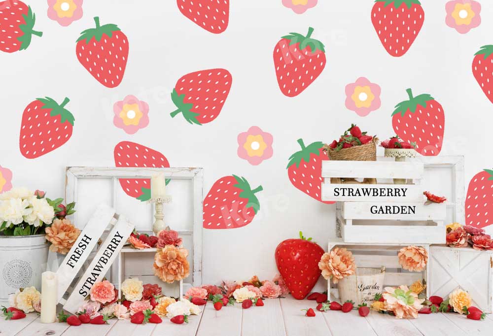 Kate fraises fraîches toile de fond fleurs d'été conçue par Uta Mueller Photographie
