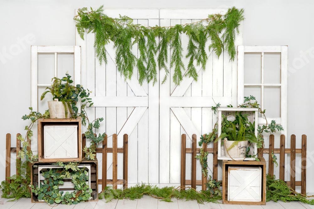 Kate Porte de ressort de toile de fond de plantes vertes conçue par Emetselch