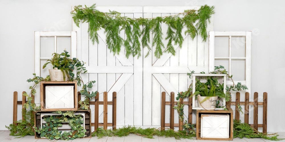 Kate Porte de ressort de toile de fond de plantes vertes conçue par Emetselch