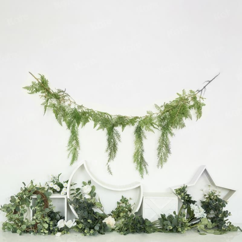 Kate Été Plantes Vert Printemps Blanc Toile de fond pour la photographie