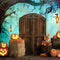 Kate Halloween Citrouille Porte Grange Toile d'araignée Toile de fond pour la photographie - Kate Backdrop FR