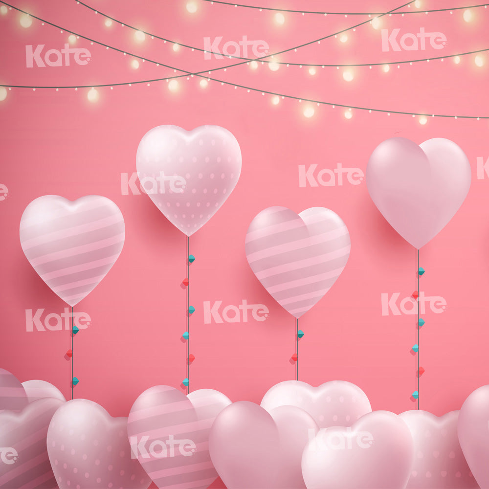 Kate Coeur Ballons Lumière Rose Toile de fond Conçu par Chain Photographie