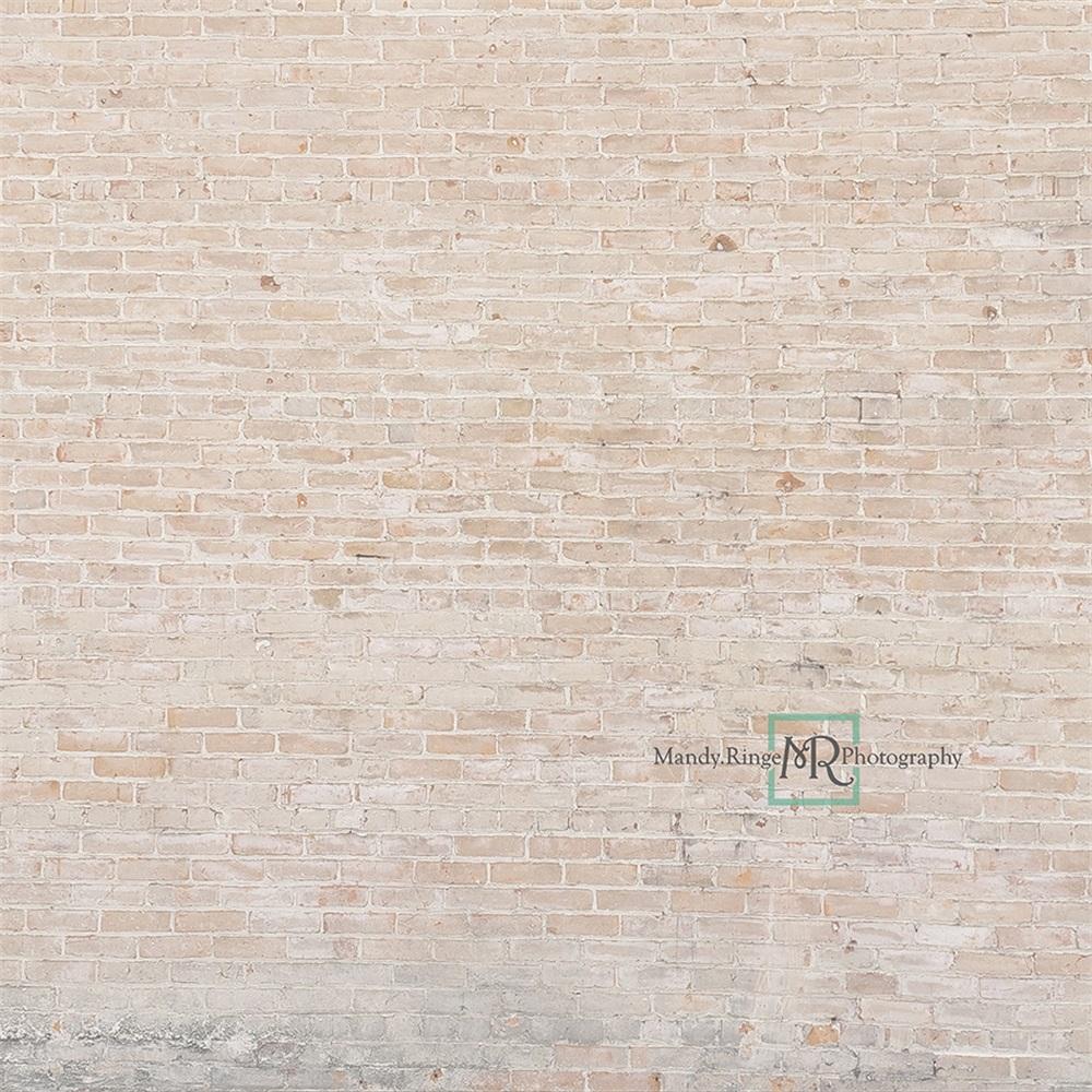 Kate Mur de briques Ferme Crème légère Toile de fond conçue par Mandy Ringe