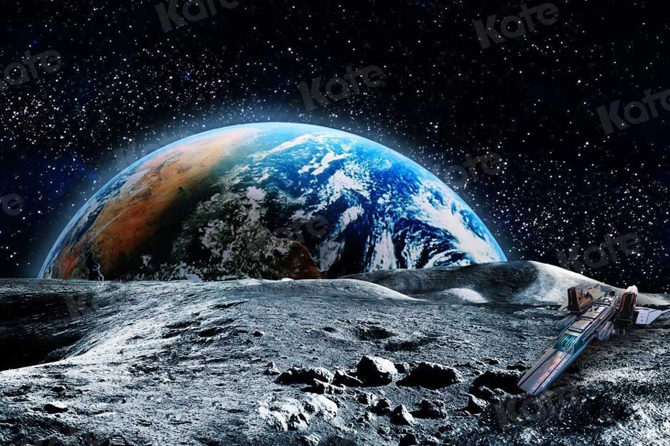 Kate Ciel étoilé de toile de fond de la surface lunaire de la terre pour la photographie