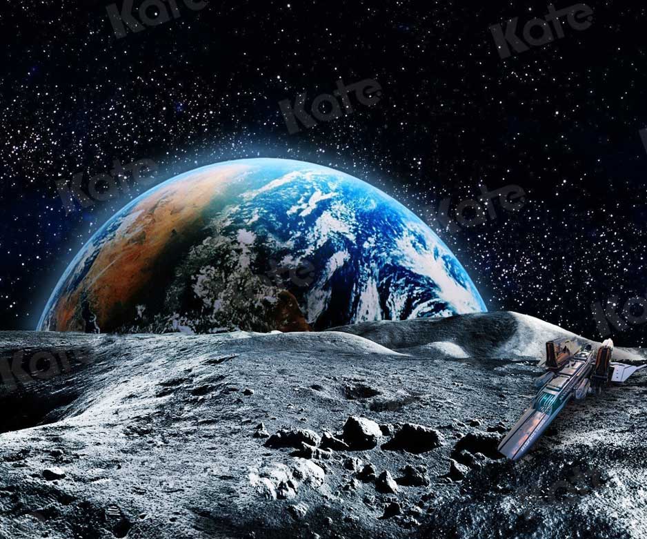 Kate Ciel étoilé de toile de fond de la surface lunaire de la terre pour la photographie