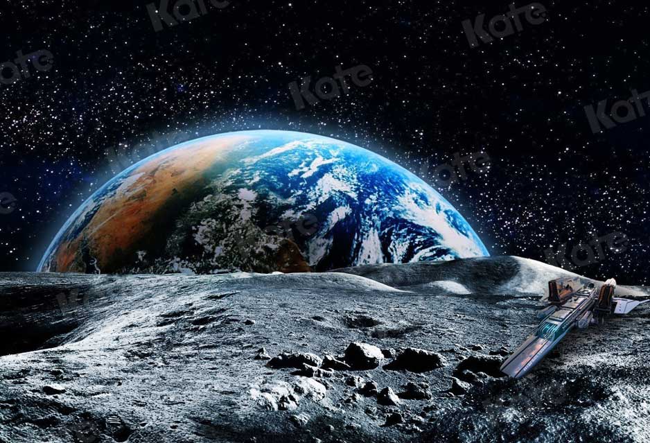 Kate Ciel étoilé Surface lunaire Terre Toile de fond pour la photographie - Kate Backdrop FR