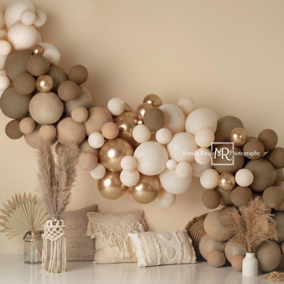 Kate Ballons Boho Macramé Oreillers Toile de fond Conçu par Mandy Ringe - Kate Backdrop FR