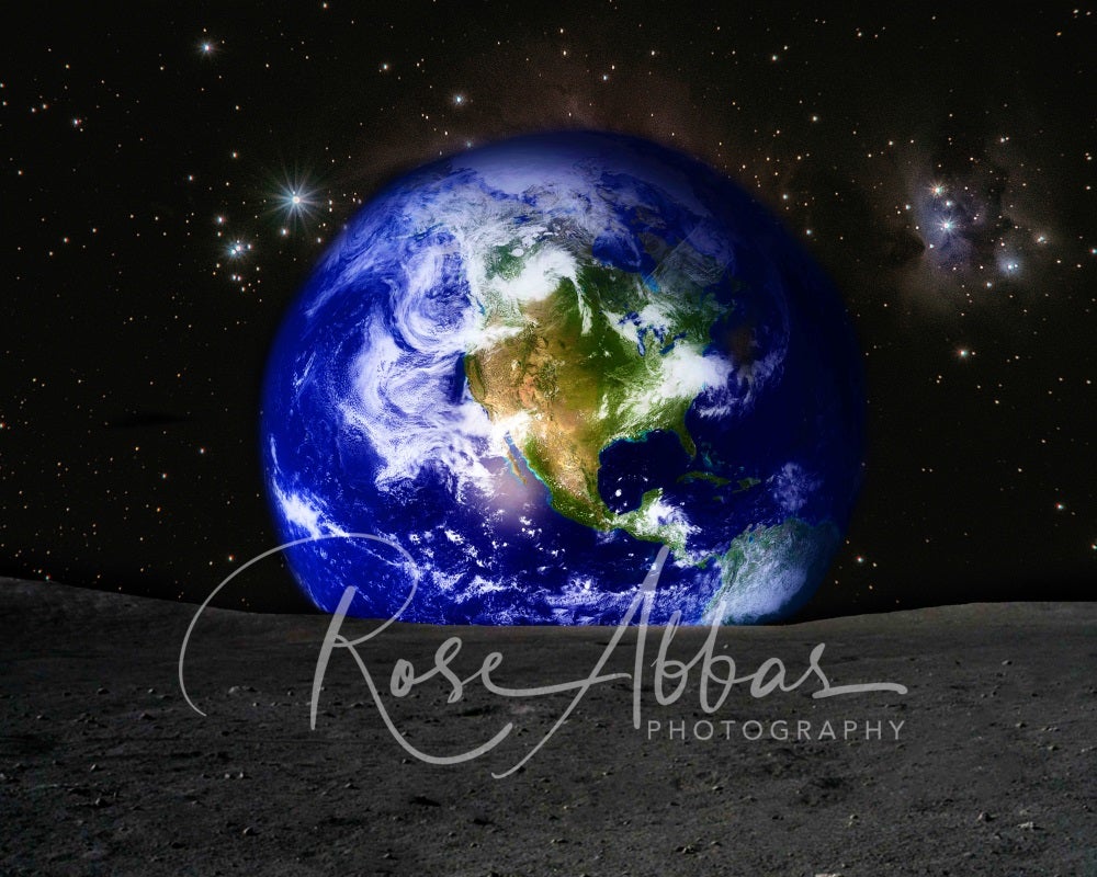 Kate toile de fond de la surface de la lune pour la photographie conçue par Rose Abbas