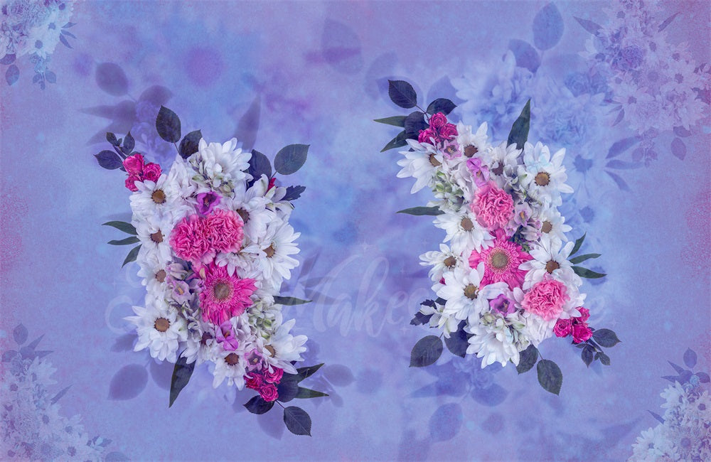 Kate Fête des Mères Fleurs Violet Rose Blanc Toile de Fond Conçu par Mini MakeBelieve