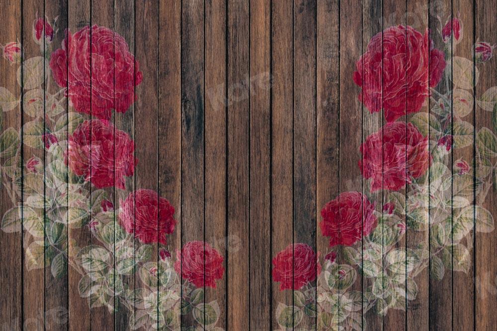 Kate Toile de fond de planche de bois tacheté Rose conçue par Chain Photographie