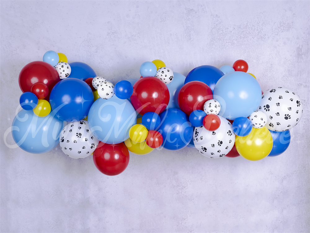Kate Patte Ballons Coloré Mur de ciment Toile de fond conçu par Mini MakeBelieve