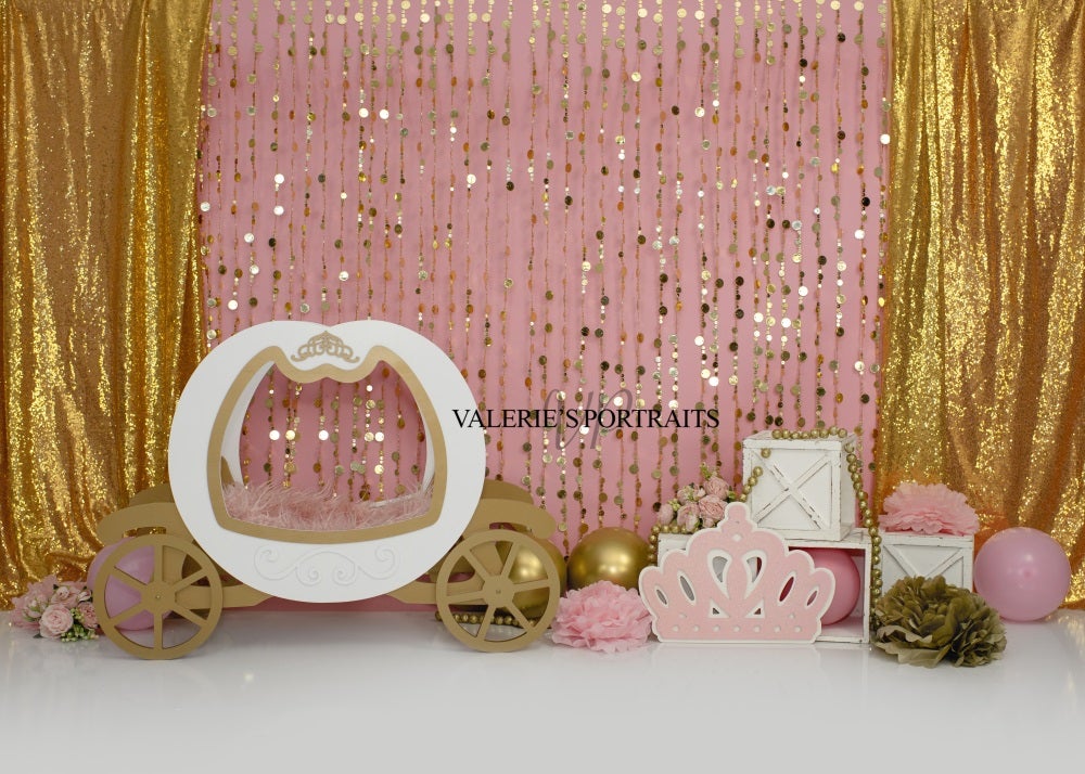 Kate Rose Princesse Cake Smash Paillettes Toile de fond conçu par Valerie Miranda
