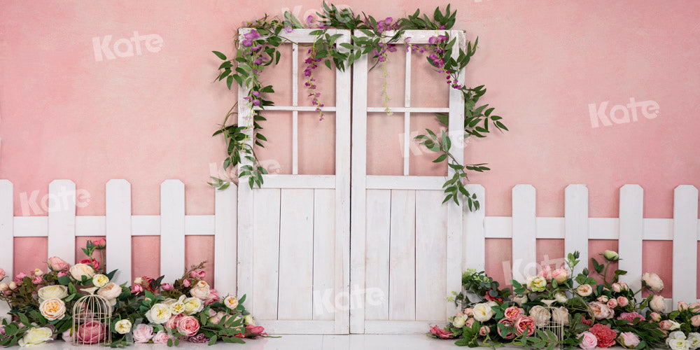Kate Clôture de porte en toile de fond de printemps rose conçue par Emetselch