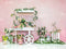 Kate Chariot Printemps Pâques Rose Lapin Toile de fond conçue par Emetselch - Kate Backdrop FR