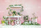 Kate Chariot Printemps Pâques Rose Lapin Toile de fond conçue par Emetselch - Kate Backdrop FR