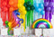 Kate Ballon Anniversaire Licorne Arc-en-ciel Coloré Toile de fond conçu par Emetselch - Kate Backdrop FR