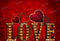 Kate Amour Saint-Valentin Rouge LOVE Toile de fond pour la photographie - Kate Backdrop FR