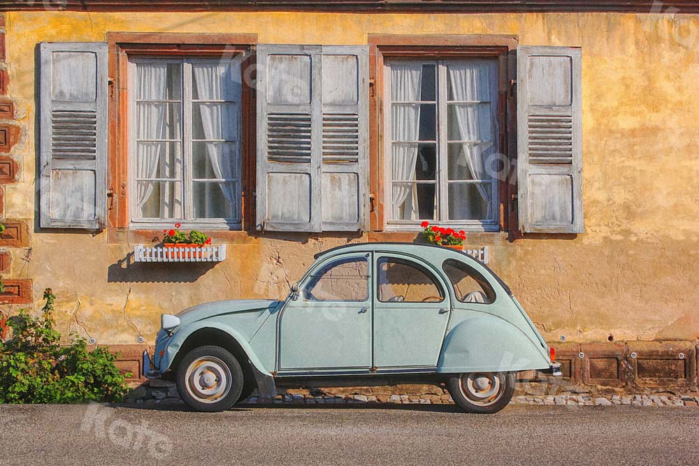 Kate Fenêtres architecturales en toile de fond de voiture de rue rétro conçue par Chain Photographie - Kate Backdrop FR