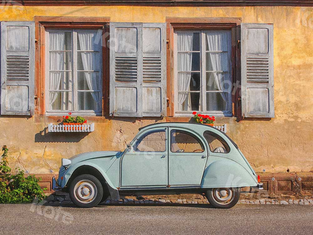 Kate Fenêtres architecturales en toile de fond de voiture de rue rétro conçue par Chain Photographie - Kate Backdrop FR