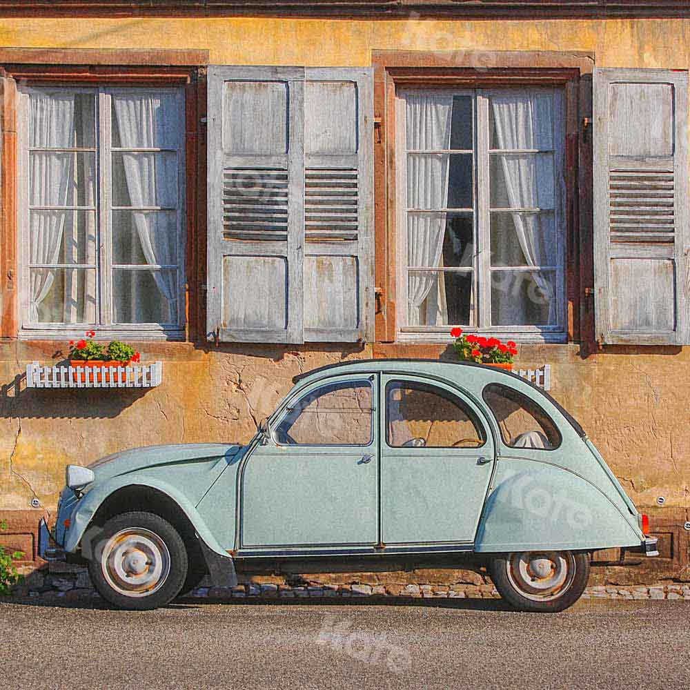 Kate Fenêtres architecturales en toile de fond de voiture de rue rétro conçue par Chain Photographie - Kate Backdrop FR
