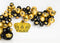 Kate Couronne Roi Ballons Or Noir Toile de fond Conçu par Kerry Anderson - Kate Backdrop FR