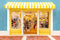 Kate Petite toile de fond de magasin de marchandises jaune pour la photographie - Kate Backdrop FR